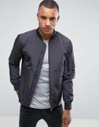 New Look Bomber With Ma1 Pocket In Gray - Gray