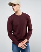 Produkt 100% Cotton Textured Knit Sweater - Red