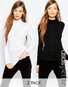 Asos Petite The Turtleneck Top 2 Pack Save 15%