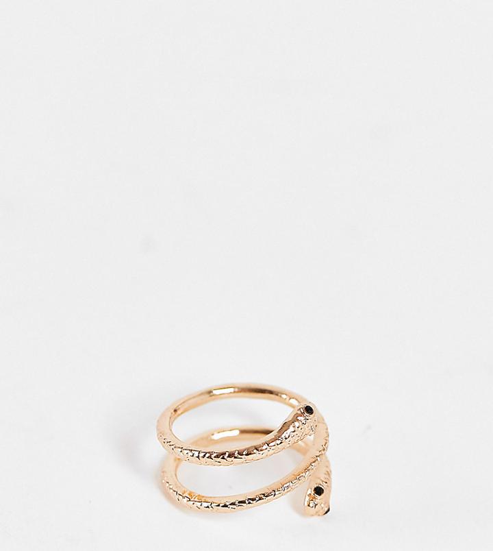 Aldo Hydrangea Twisted Snake Ring In Gold