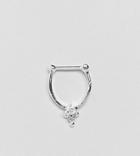 Asos Design Crystal Detail Hoop Ear Piercing - Silver