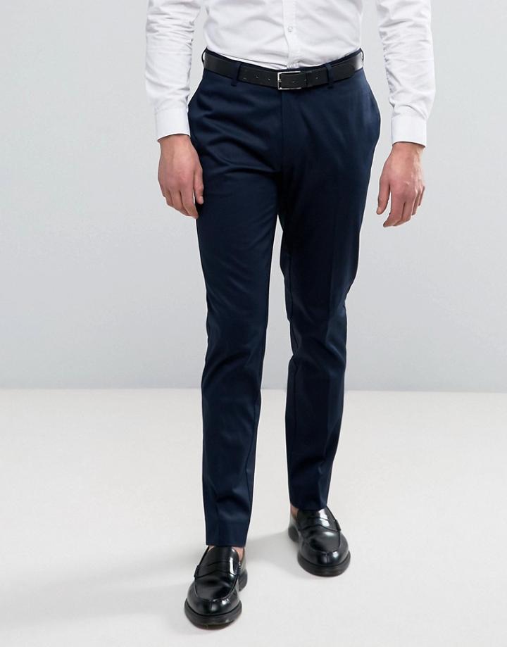 Asos Skinny Smart Chinos In Navy - Navy