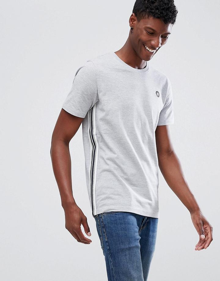 Jack & Jones Core T-shirt With Side Tape And Chest Branding - Gray