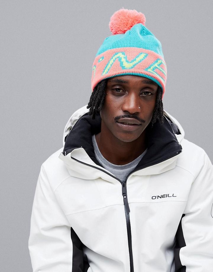 O'neill Big O'neill Beanie Hat In Green/pink - Green