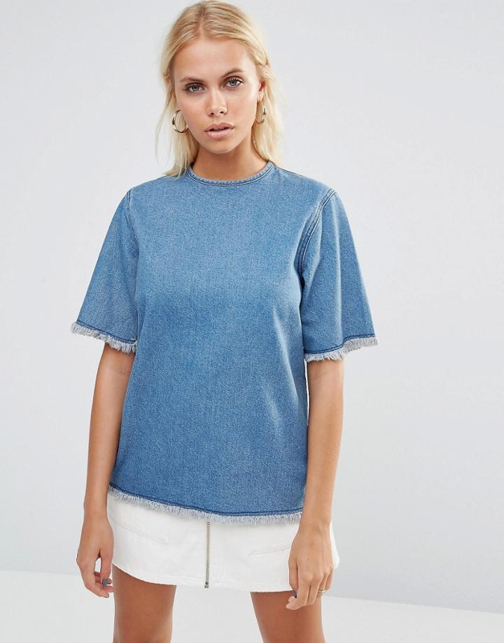 This Is Welcome Rip It Up Denim T-shirt - Blue