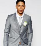 Noak Summer Flannel Wedding Suit Jacket In Super Skinny Fit - Gray
