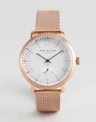Ted Baker Te50015010 Oliver Mesh Watch In Rose Gold 43mm - Gold