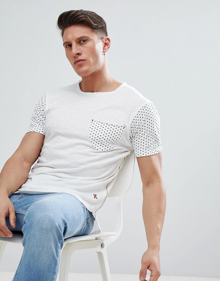 Ringspun Polka Dot Pocket T-shirt - White