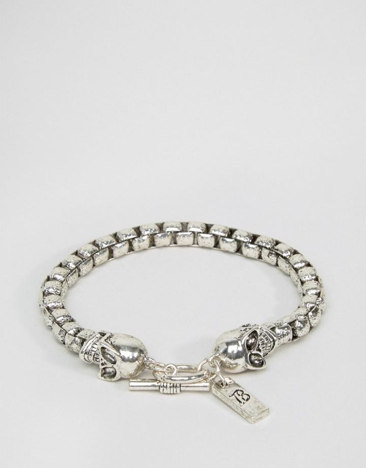 Icon Brand Skull Chain Bracelet In Silver - Silver