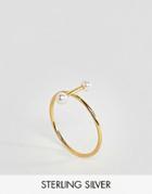 Asos Gold Plated Sterling Silver Pearl Bar Ring - Gold