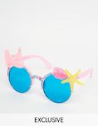 Spangled Mermaid And Shell Sunglasses In Pink