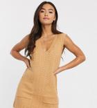 Wild Honey Knitted Tunic Dress With Pockets-beige