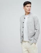 Esprit Wool Bomber With Chunky Rib - Gray