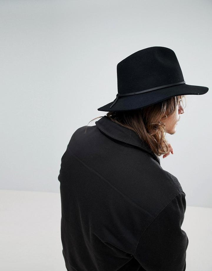 Brixton Wesley Fedora In Black - Black