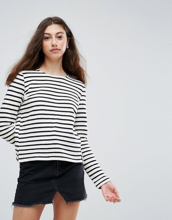 Pieces Kenya Striped Sweater - White