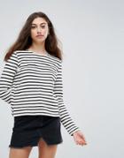 Pieces Kenya Striped Sweater - White