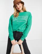 New Look East Coast Sweat In Mid Green