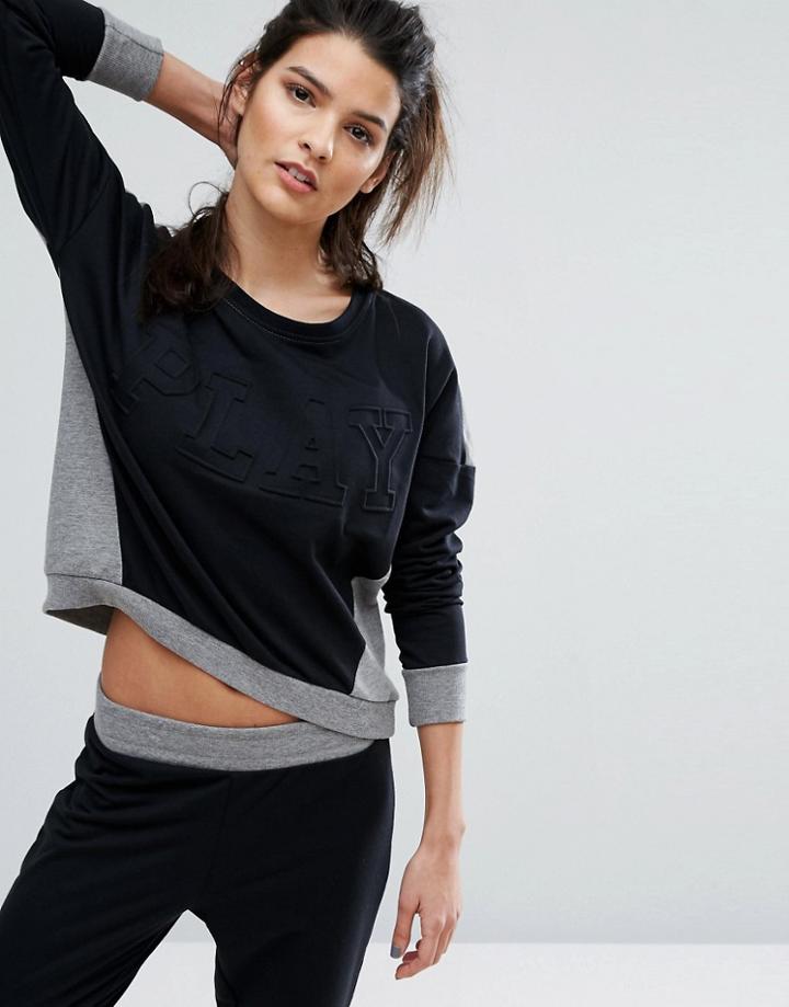 Only Play Contrast Sweatshirt - Black