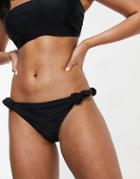 Ivory Rose Fuller Bust Mix & Match Knot Side Bikini Bottom In Black