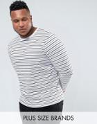 Bellfield Plus Long Sleeve T-shirt In Stripe - White