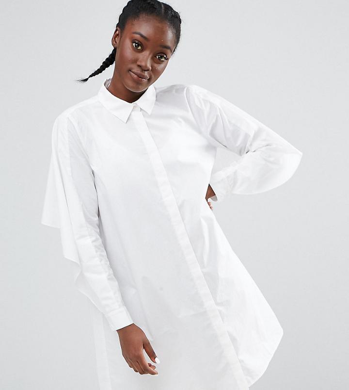 Monki Exclusive Swing Shirt Dress - White
