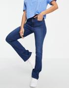 Noisy May Sallie High Rise Flared Jeans In Indigo Wash-blues