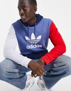 Adidas Originals Hoodie With Large Logo In Multi-blues