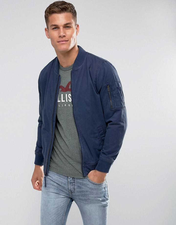 Hollister Twill Bomber In Navy - Navy