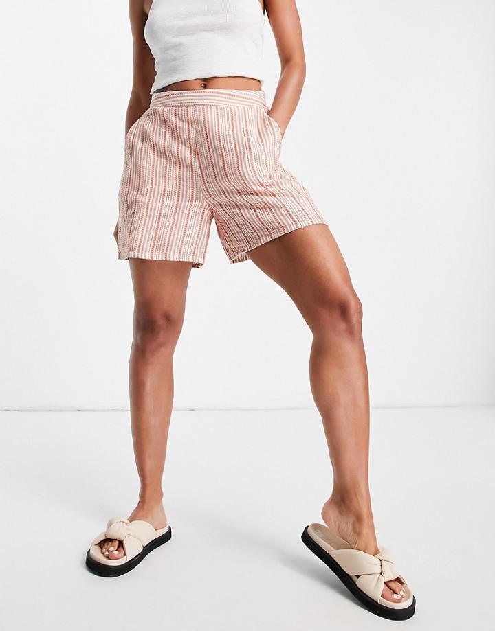 Vila Shorts With In Pink Stripe - Part Of A Set-multi
