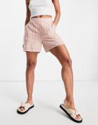 Vila Shorts With In Pink Stripe - Part Of A Set-multi