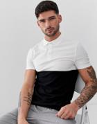 Asos Design Organic Polo Shirt With Contrast Yoke In Black