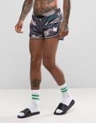 Good For Nothing Swim Shorts In Camo - Green
