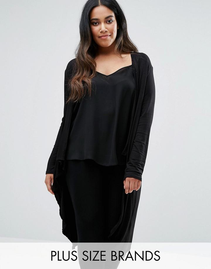 Club L Plus Jersey Cardigan - Black