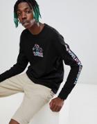 Element Snap Tie Dye Long Sleeve T-shirt In Black - Black