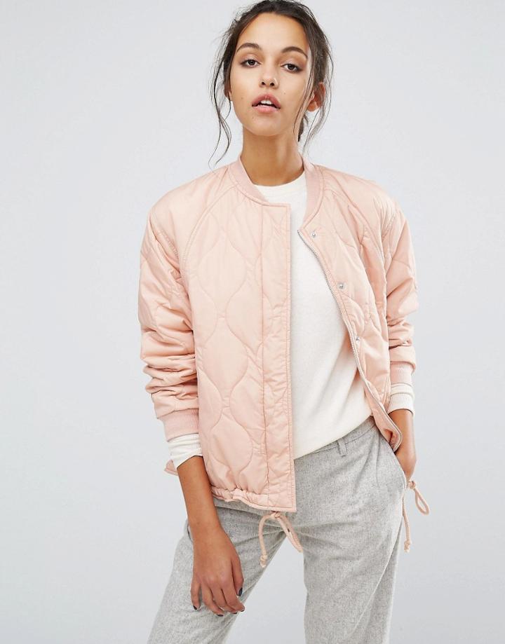 Suncoo Padded Bomber Jacket - Pink
