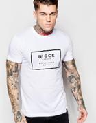 Nicce London T-shirt With Rubberised Logo - White