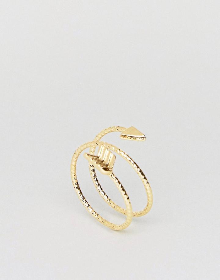 Asos Triple Wrap Arrow Pinky Ring - Gold
