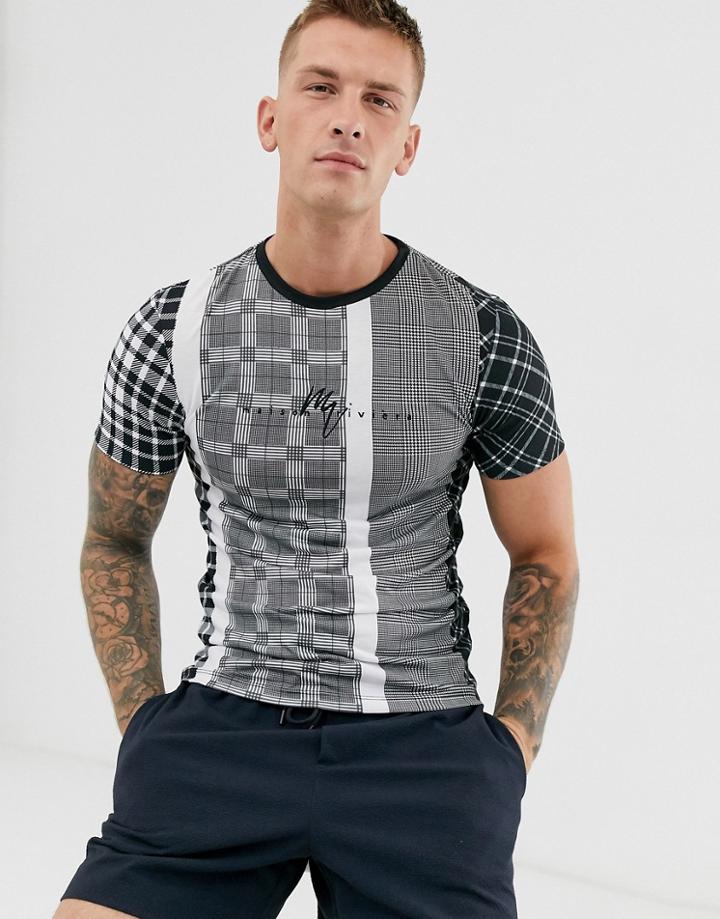 River Island T-shirt In Black Check