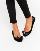 Melissa Metal Trim Bow Ballerina - Black