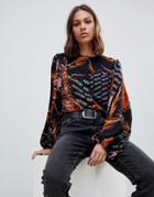 Weekday Printed Balloon Sleeve Blouse - Multi