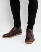 Selected Homme Royce Leather Desert Boots In Brown - Brown