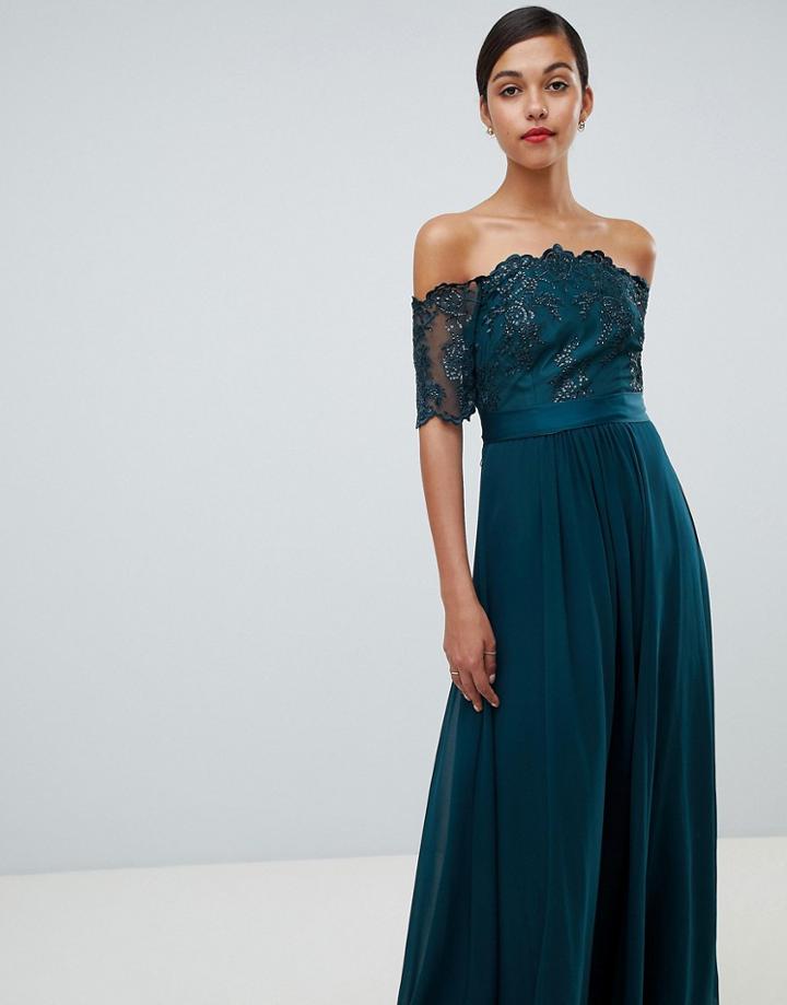 Coast Maddie Embroidery Maxi Dress - Green