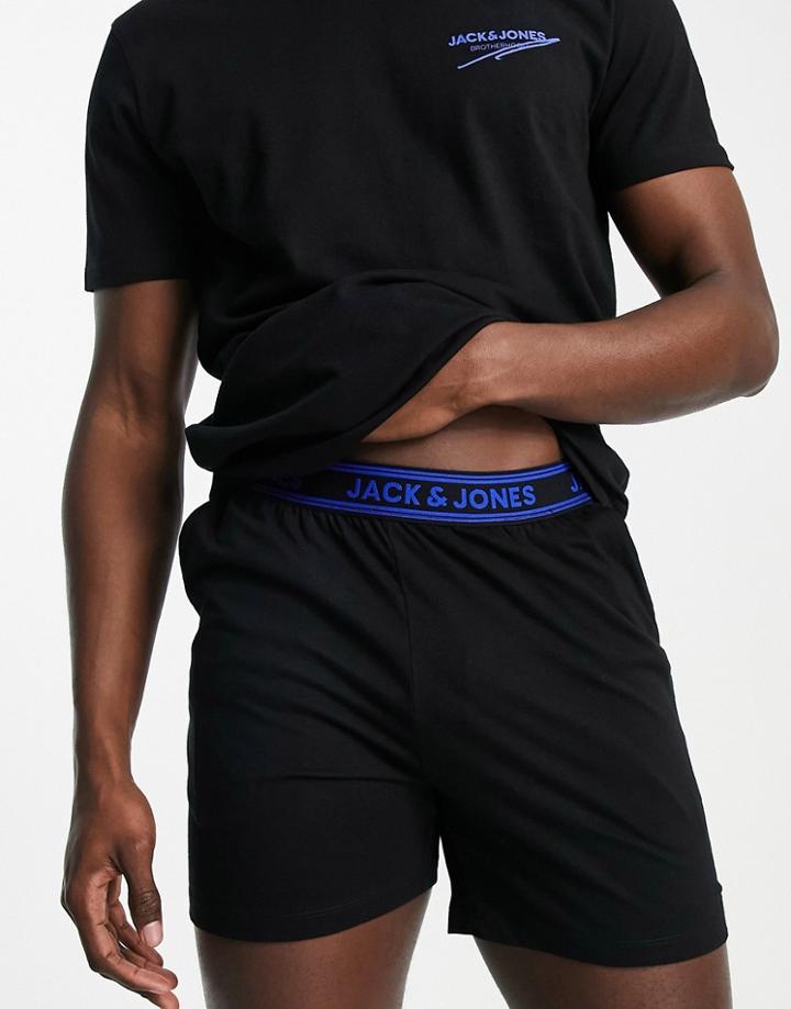 Jack & Jones T-shirt & Shorts Lounge Set In Black