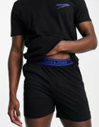 Jack & Jones T-shirt & Shorts Lounge Set In Black