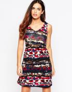 Pussycat London Skater Dress In Abstract Print - Print