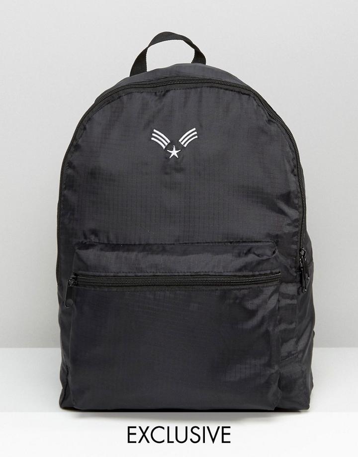 Reclaimed Vintage Lightweight Chevron Backpack Black - Black