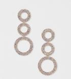True Decadence Exclusive Gold Crystal Circle Drop Earrings - Gold