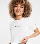 Columbia Csc Basic Logo Cropped T-shirt In White Exclusive To Asos