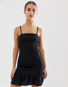 In The Style Billie Faiers Bandage Dress With Peplum Hem - Black