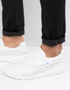 Asos Sneakers In White With Woven Detail - White
